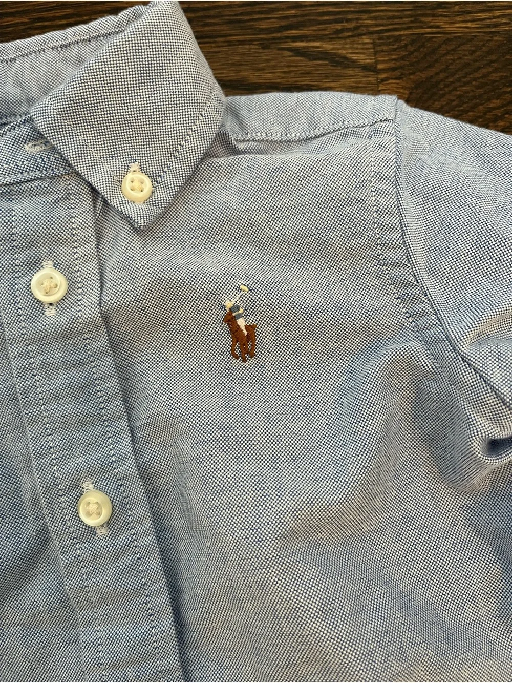 Ralph Lauren Blue Chambray Iconic Oxford Button-Down Shirt 6 months baby boy